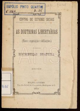 As doutrinas libertárias: breve exposição e definições / Centro de Estudos Sociais. - Rio de Jane...
