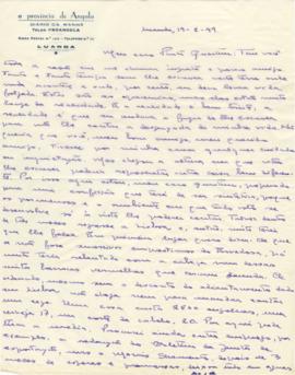 Carta de José de Freitas, dirigida a Pinto Quartin, de A província de Angola