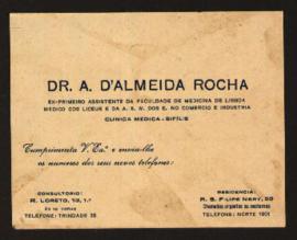 Correspondência de A. Almeida Rocha (médico)